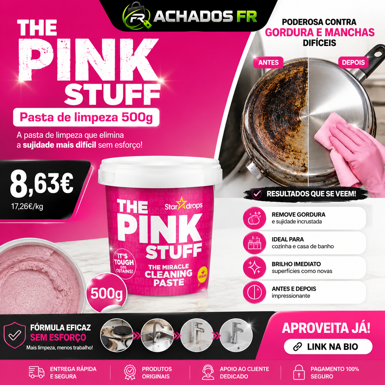 The Pink Stuff — Pasta de Limpeza Stardrops 500 g